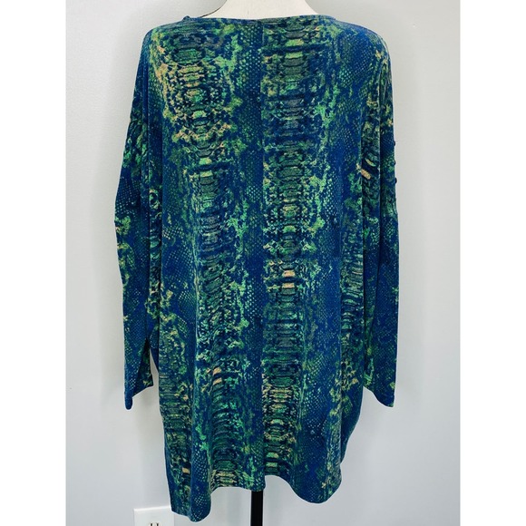 Clara Sun Woo Oversized Snake Print Dolman Top Womens XS Boxy Maximalist Chic - Picture 4 of 11